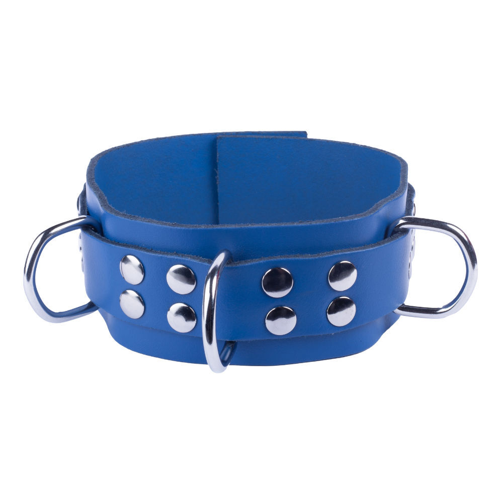 Leather Collar Blue Leather Collar Blue