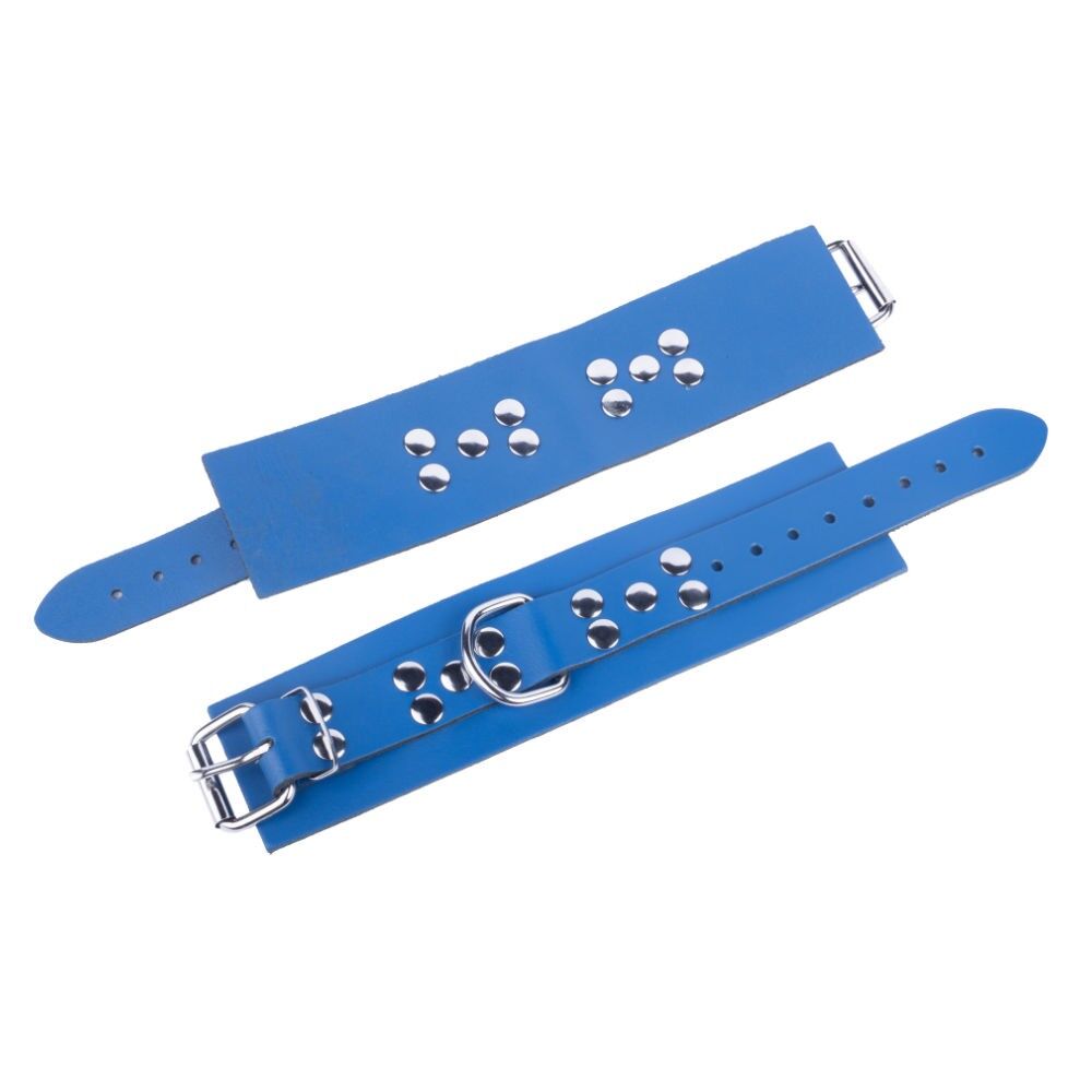 Leder Handschellen Blue, Bild 3