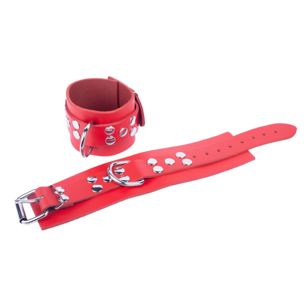 Leder Handschellen Red, Bild 2