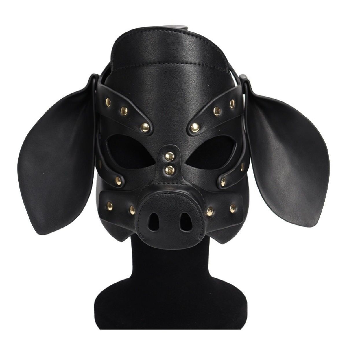 Faux Leather Piggy Mask Black, image 2
