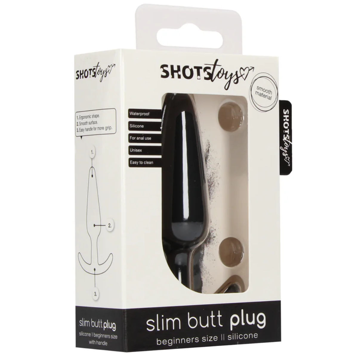 Black Slim Beginner Butt Plug, Bild 2