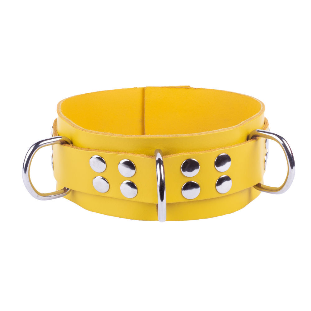 Leather Collar Yellow Leather Collar Yellow
