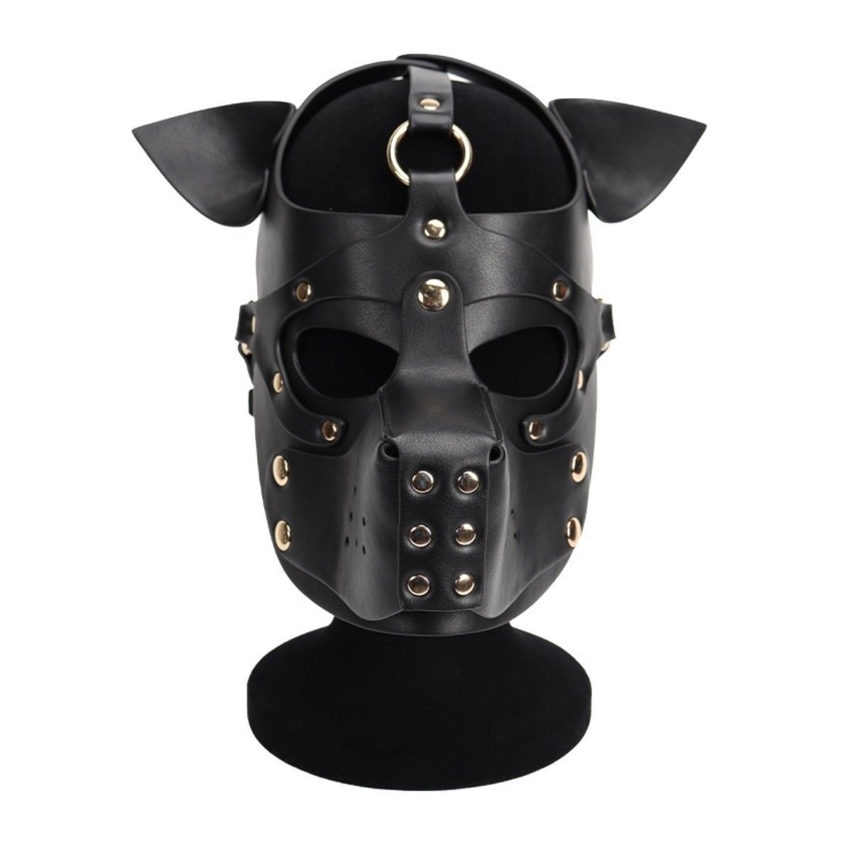 Faux Leather Puppy Mask Black, image 2