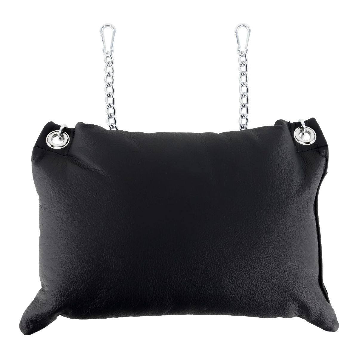 Schwarzes Sling Leder-Kissen Schwarzes Sling Leder-Kissen