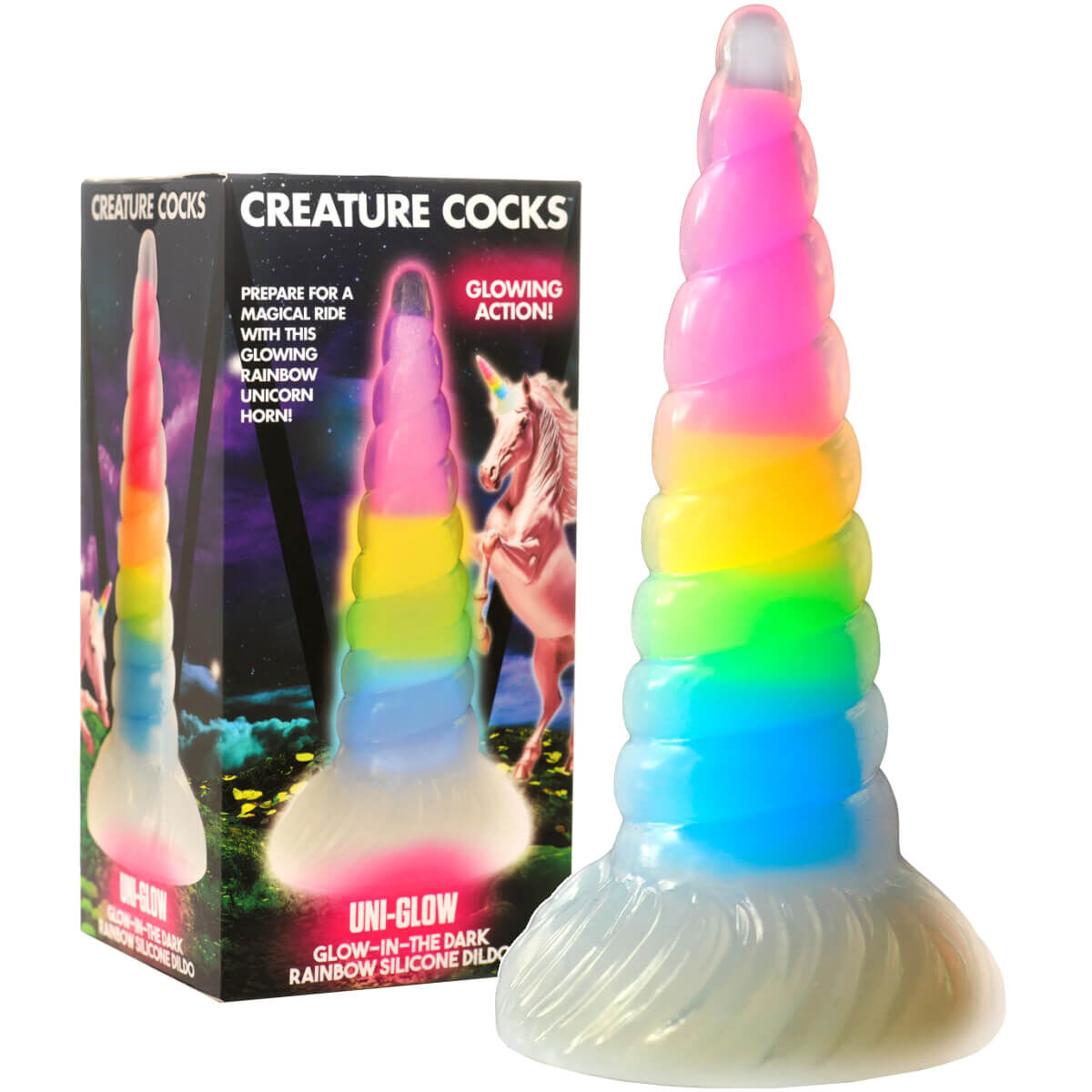 UniGlow Glow in the Dark Unicorn Dildo UniGlow Glow in the Dark Unicorn Dildo