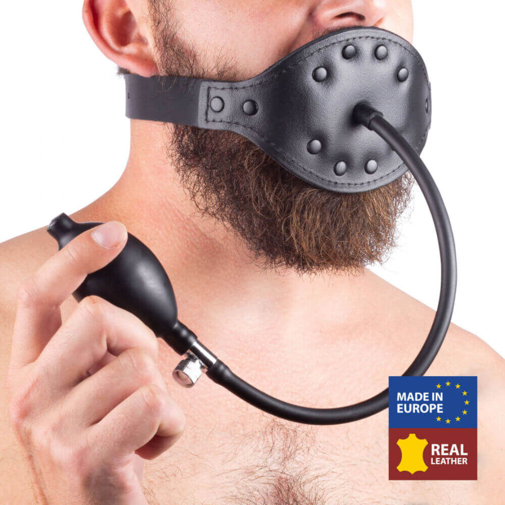 Inflatable Leather Ball Gag, image 3