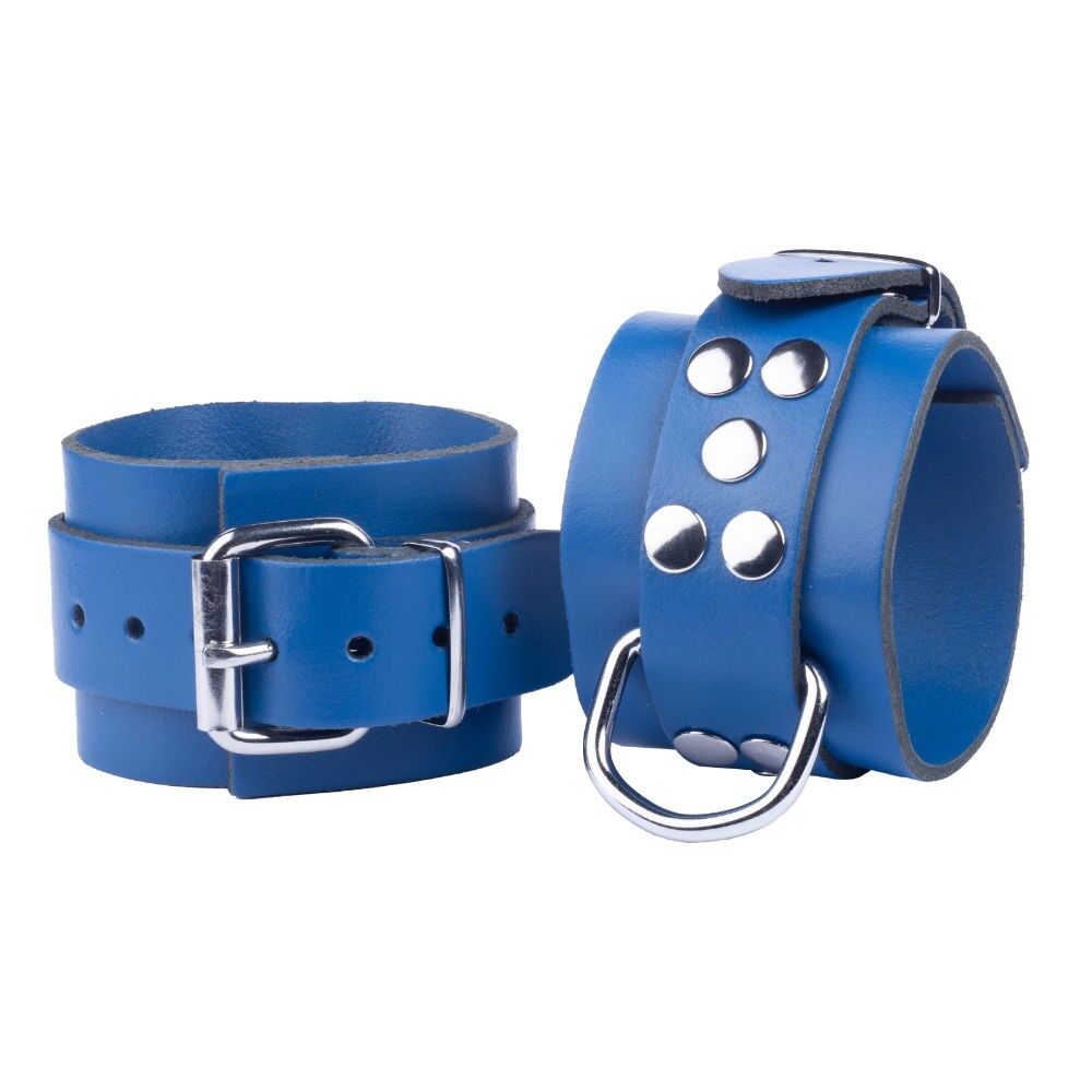 Leder Handschellen Blue Leder Handschellen Blue