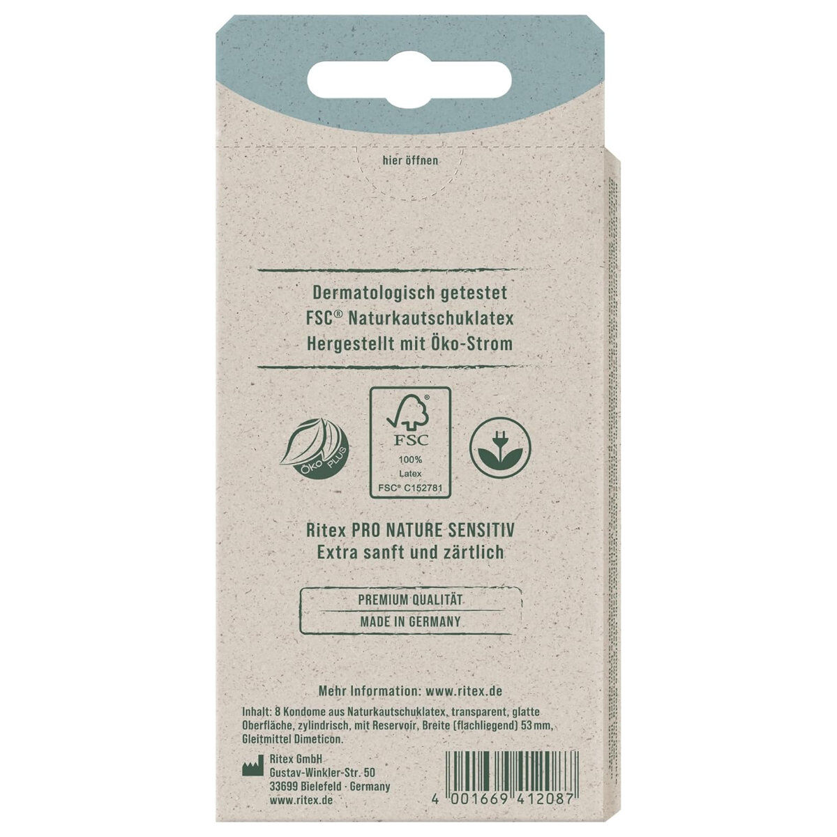 Ritex Pro Nature Sensitiv 8 Condoms, image 2