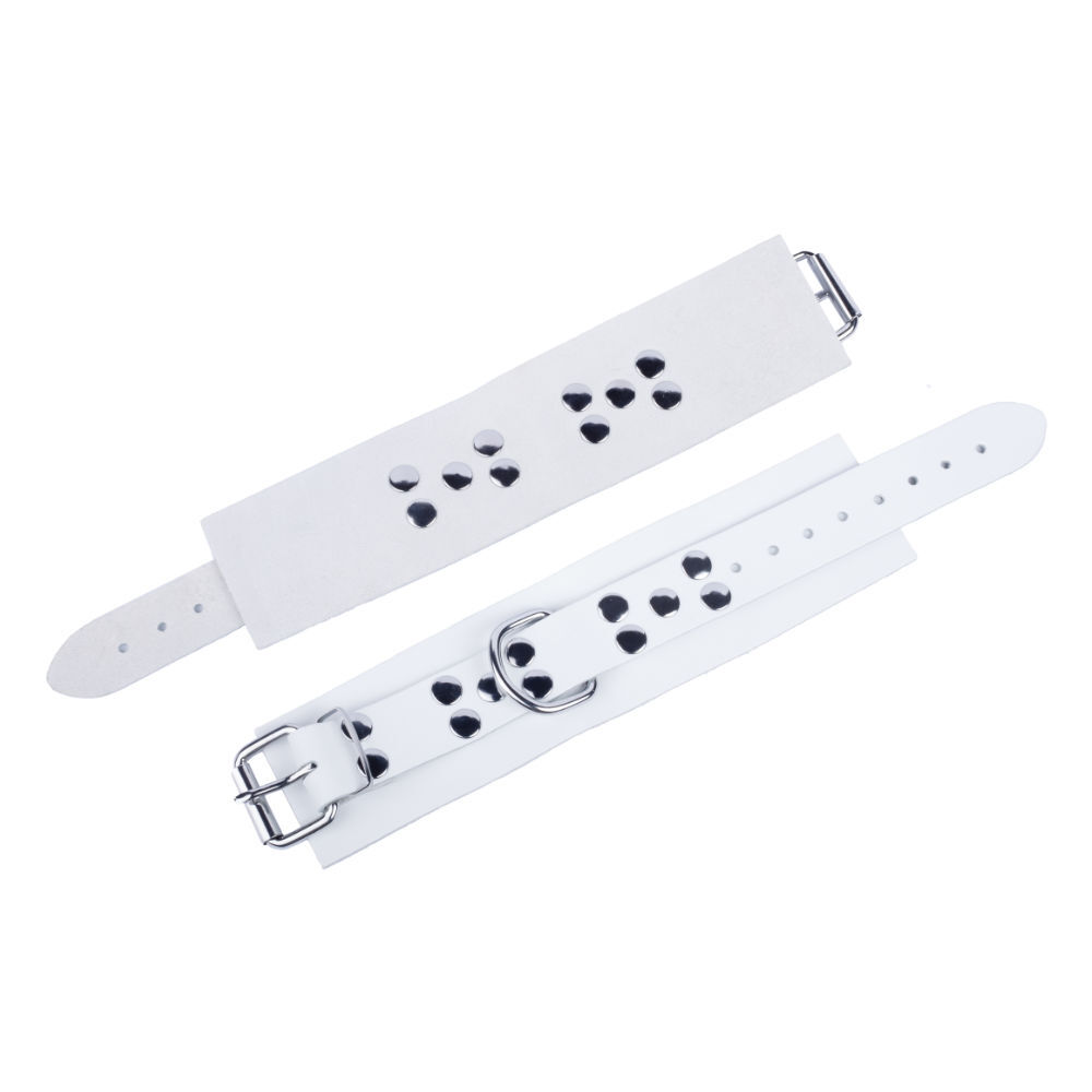 Leder Handschellen White, Bild 3