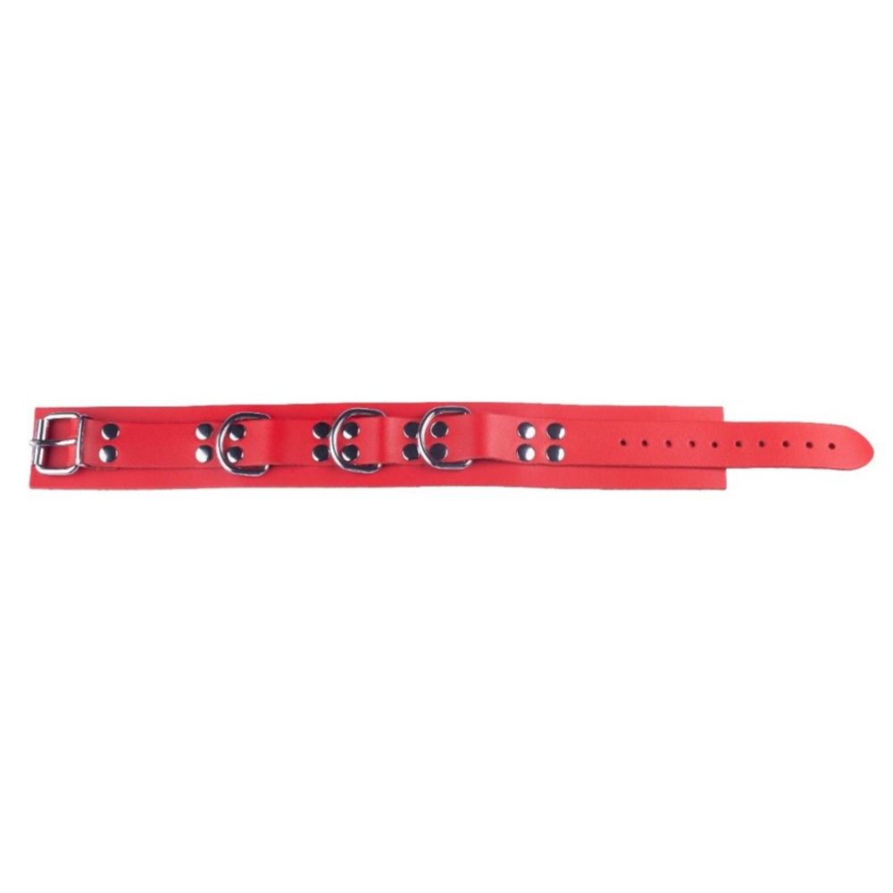 Leather Collar Red, image 2