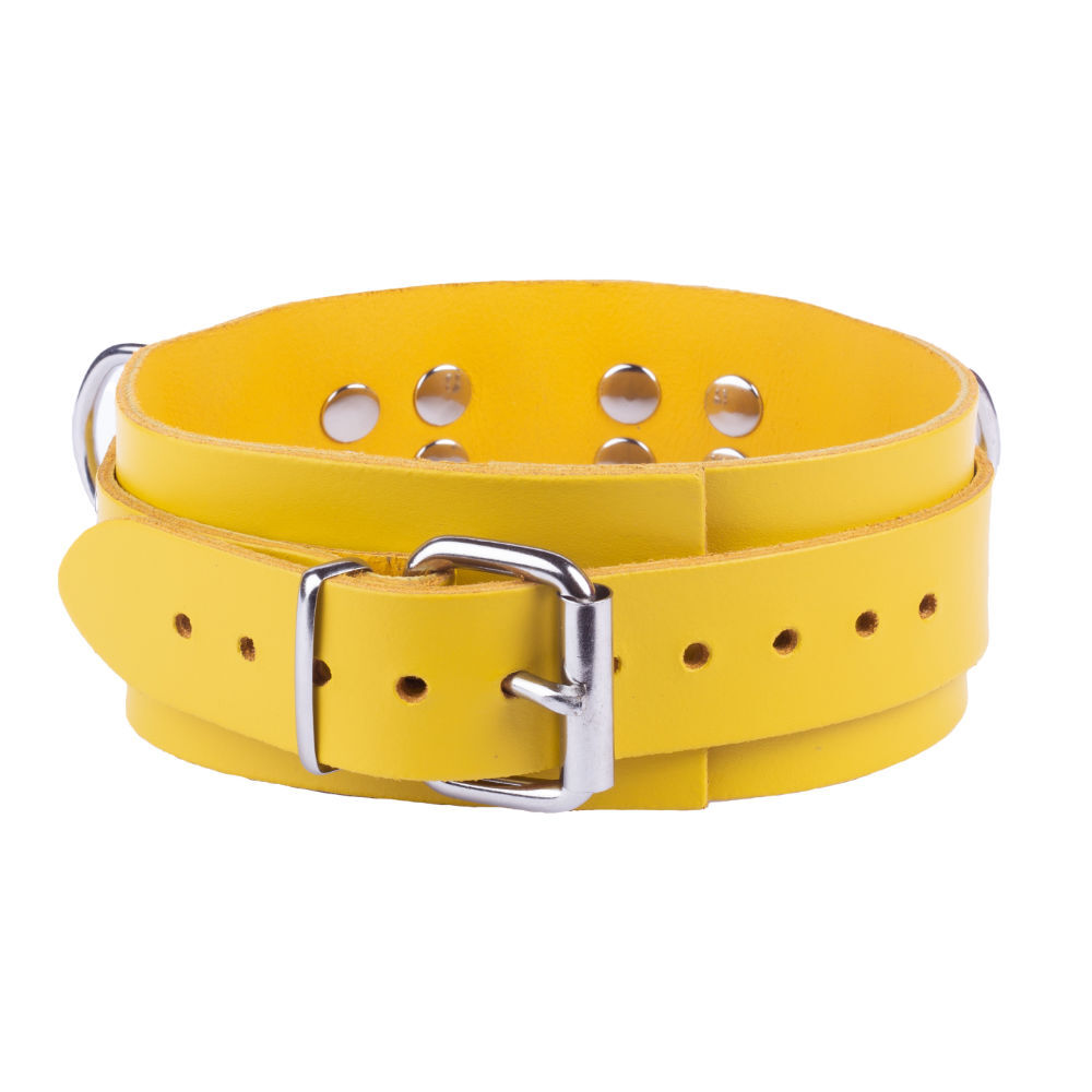 Leather Collar Yellow, image 3