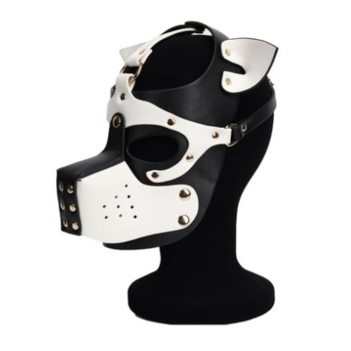 Faux Leather Puppy Mask White Faux Leather Puppy Mask White
