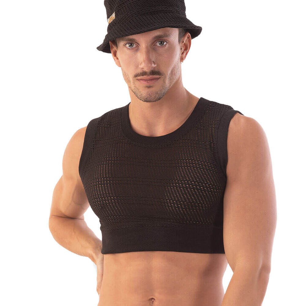 Barcode Crop Top Luz - Black