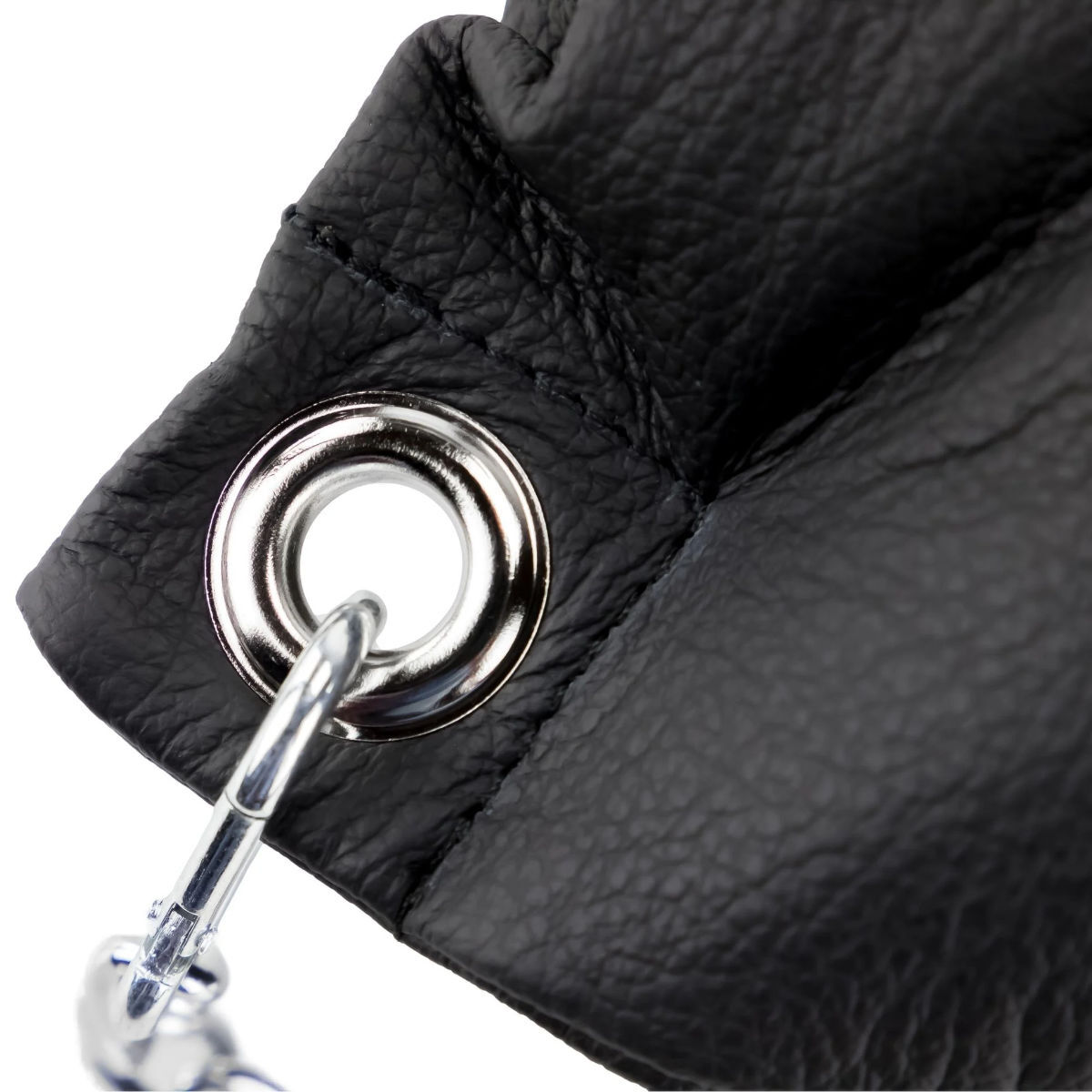 Schwarzes Sling Leder-Kissen, Bild 5