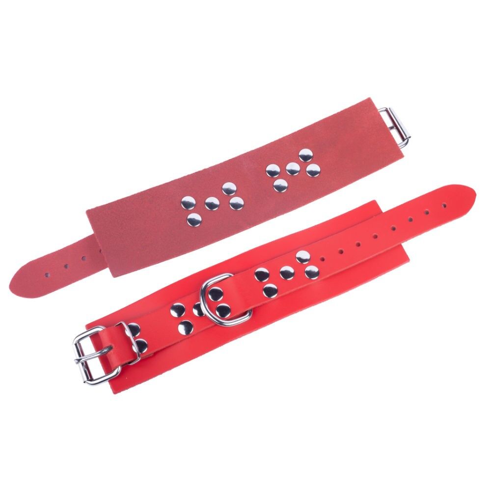 Leder Handschellen Red, Bild 3