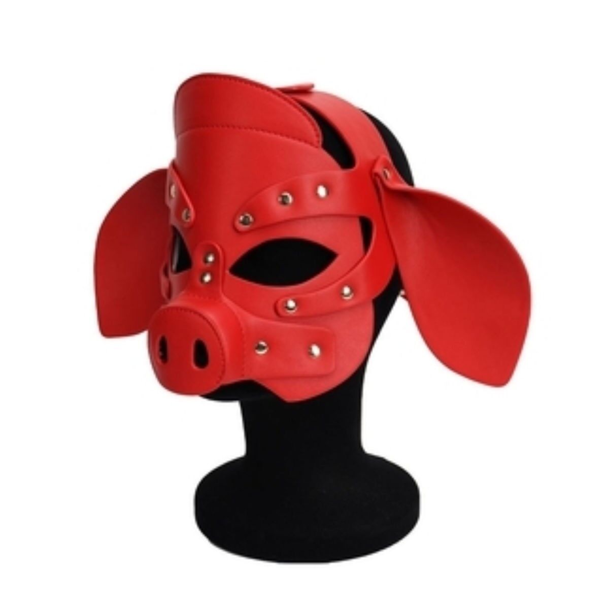 Kunstleder Piggy Mask Red