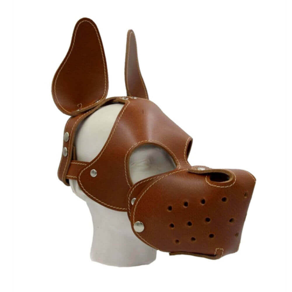 Leather Dog Mask brown - Shaggy, image 5