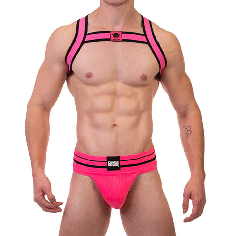 Sexy Neon Wear - Pink Jock S Sexy Neon Wear - Pink Harness XL