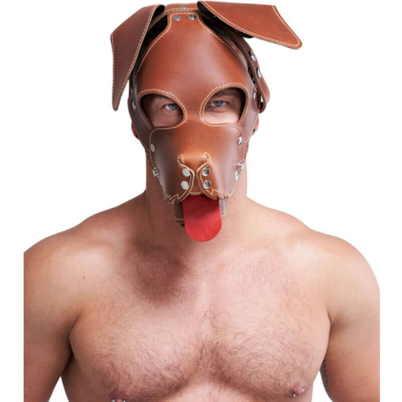 Leather Dog Mask brown - Floppy, Bild 2