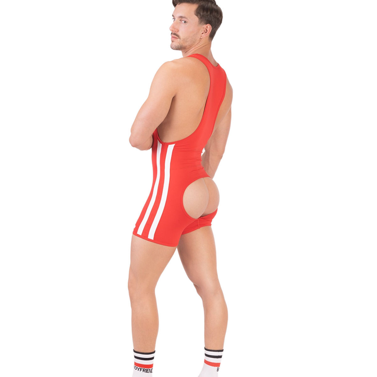 Barcode Singlet Dastin - Red White Barcode Singlet Dastin - Red White