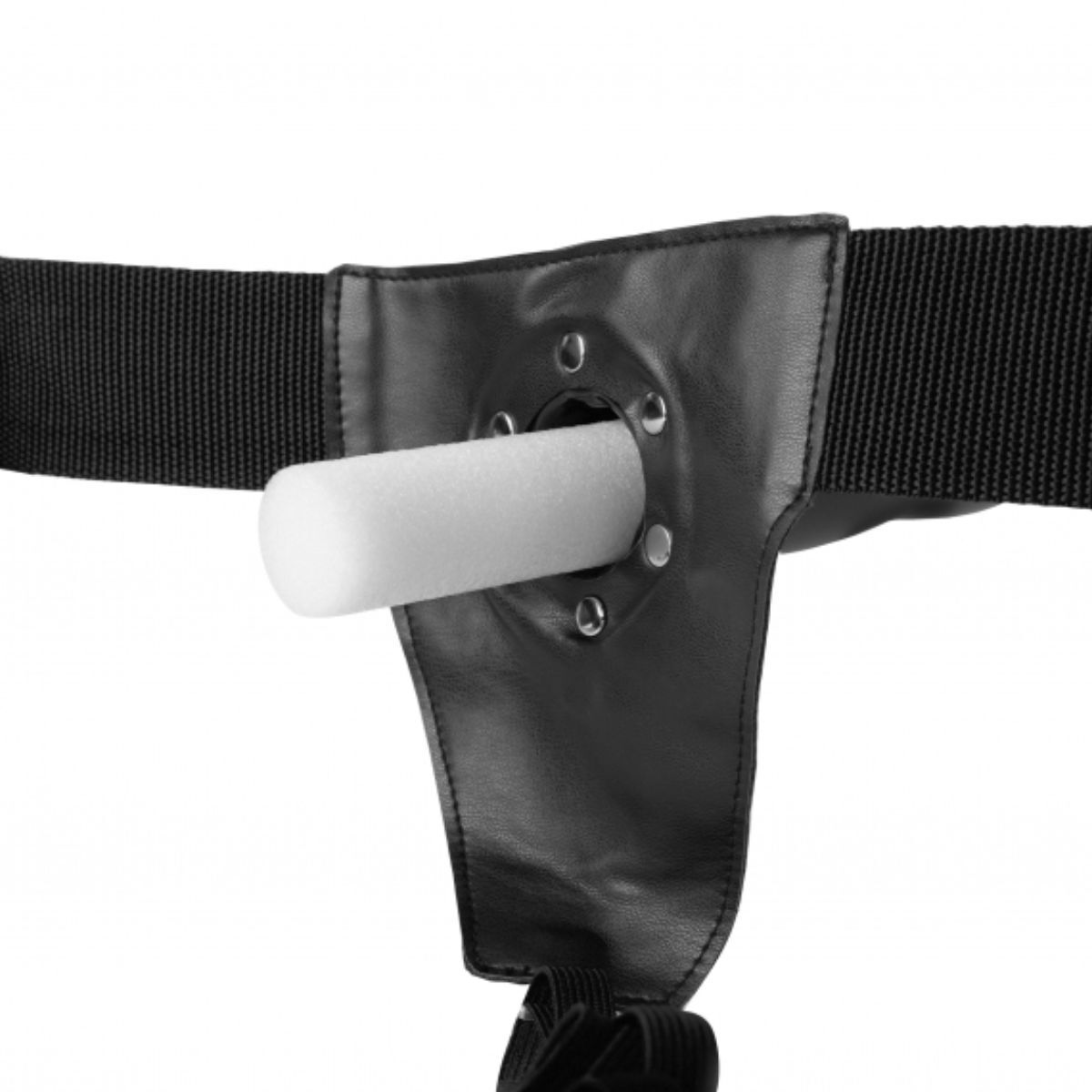 Gun Metal Ribbed Hollow Strap-On, image 4