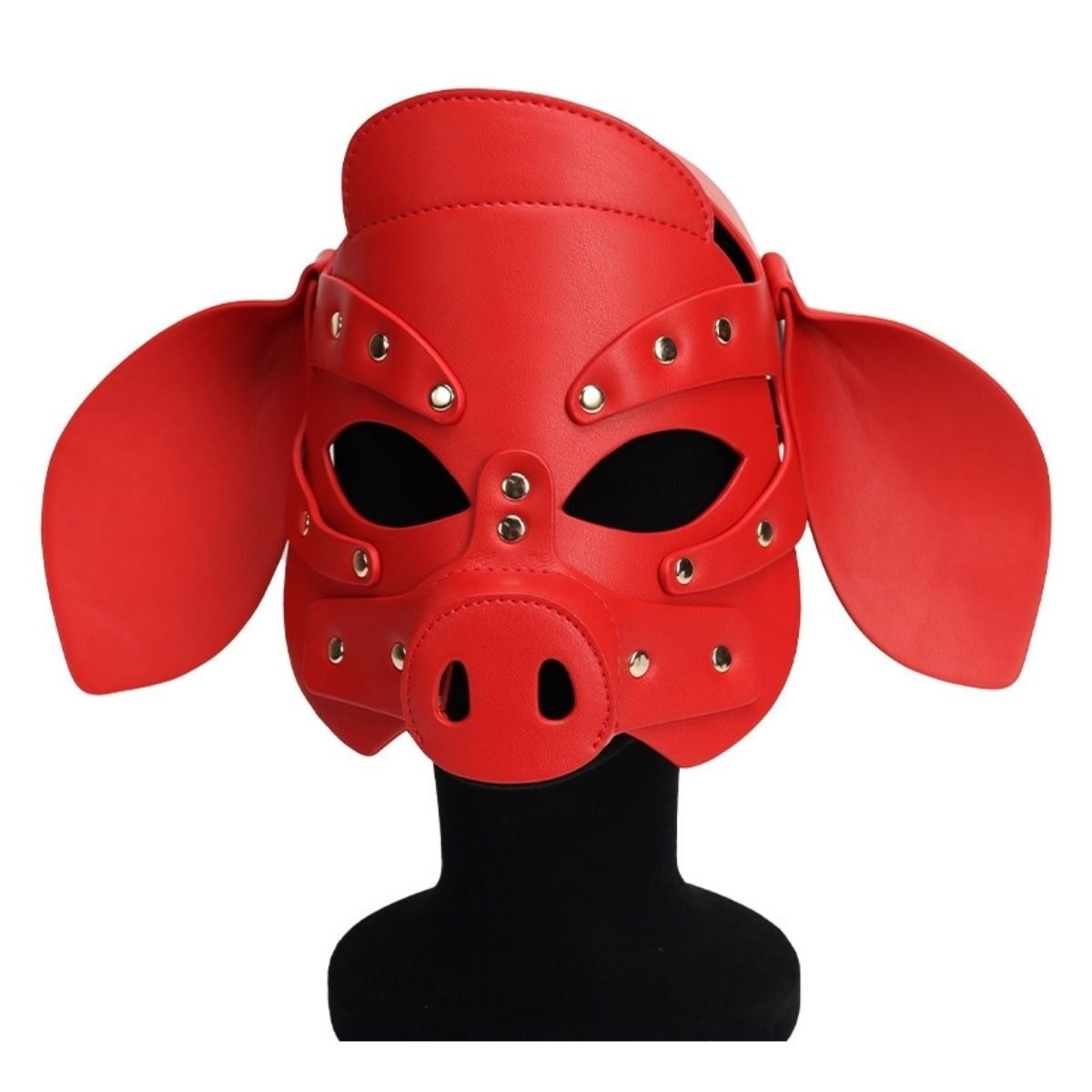Kunstleder Piggy Mask Red, Bild 2