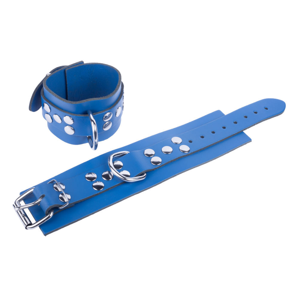 Leder Handschellen Blue, Bild 2