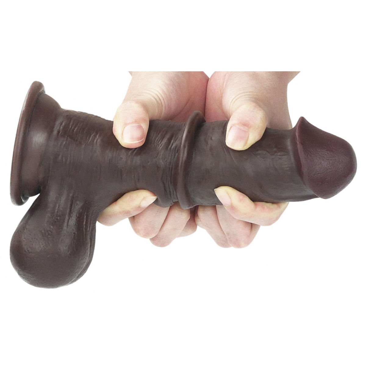Sliding Skin Realistic Cock Dark Skin Tone, Bild 7