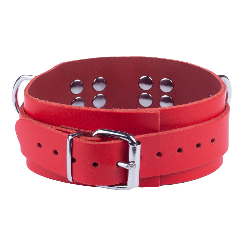 Leather Collar Red, image 3