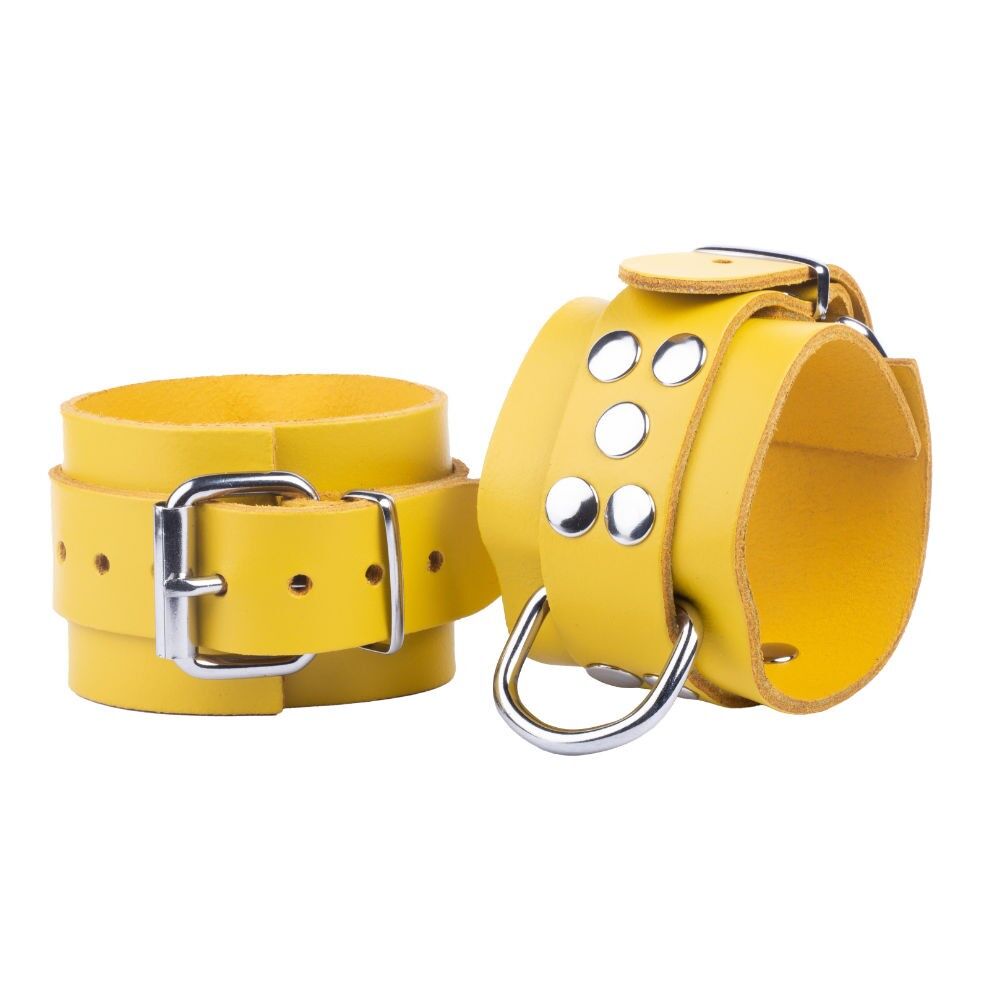Leder Handschellen Yellow Leder Handschellen Yellow