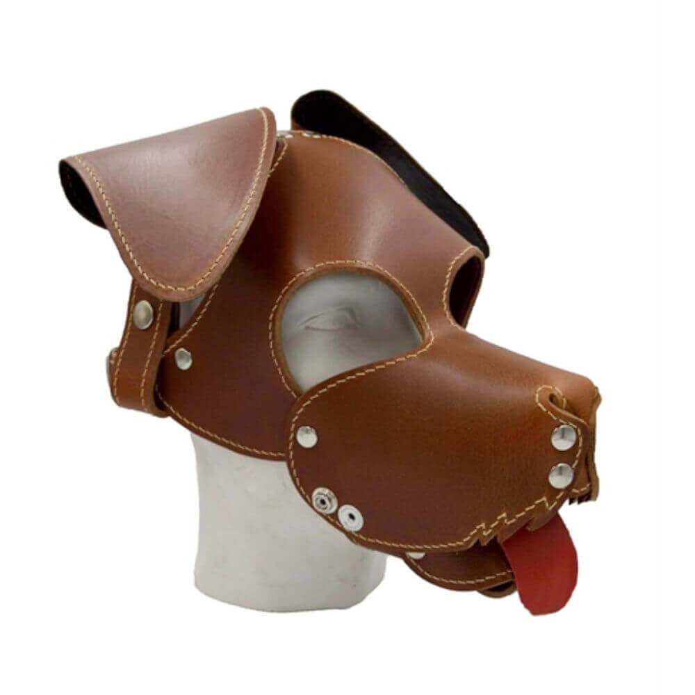 Leather Dog Mask brown - Floppy, Bild 5