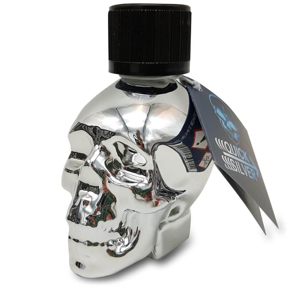 QuickSilver Skull Glass Bottle
