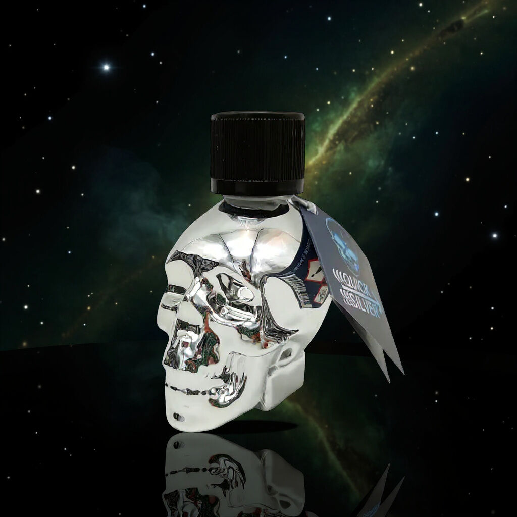 QuickSilver Skull Glass Bottle, image 3