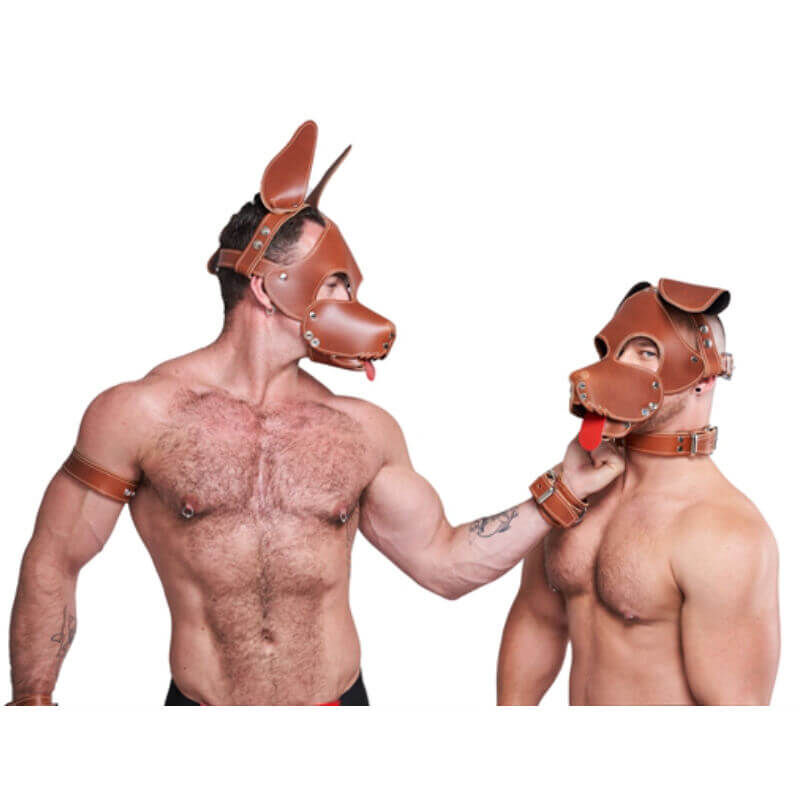 Leather Dog Mask brown - Shaggy, image 3