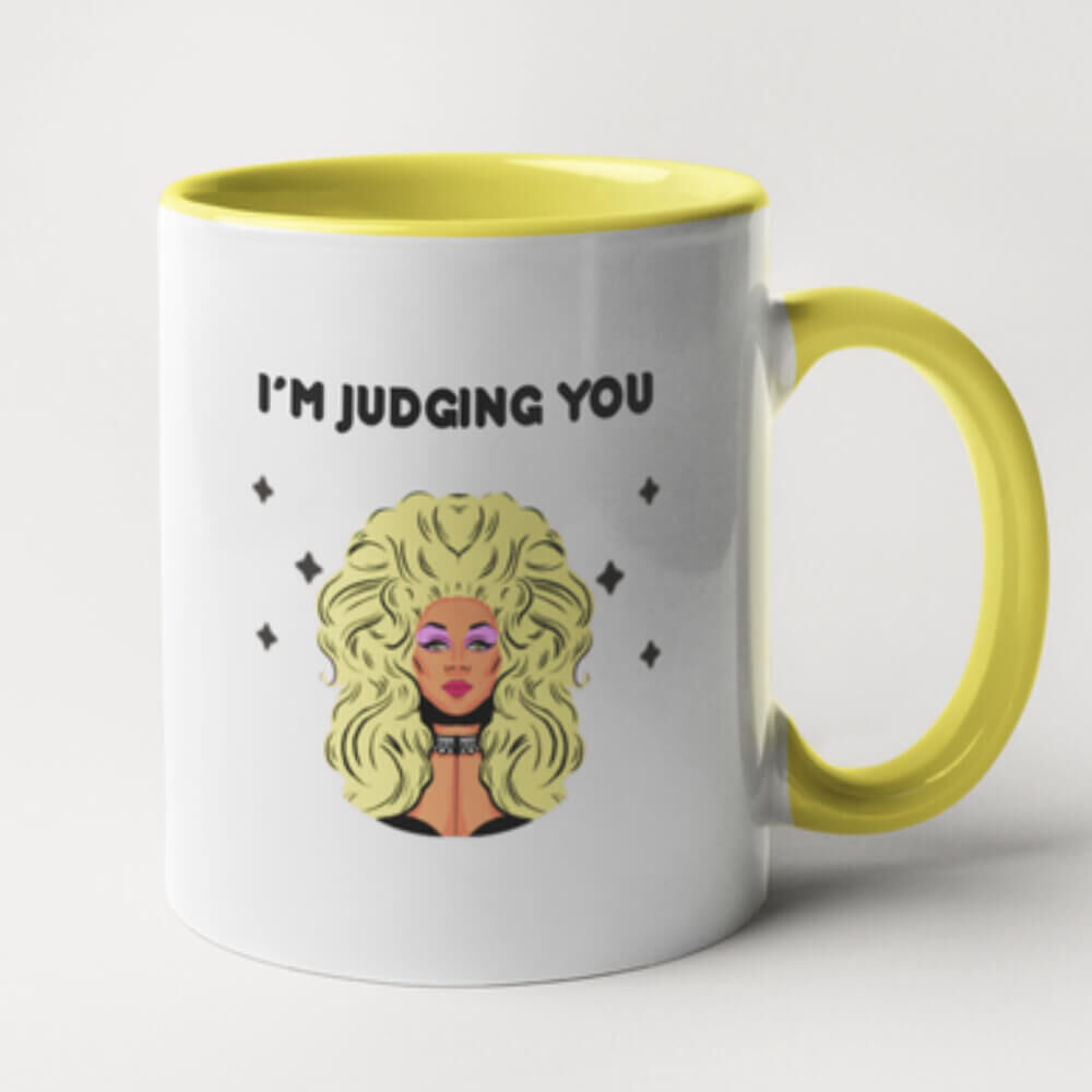 Mug RuPaul I'm judging you yellow