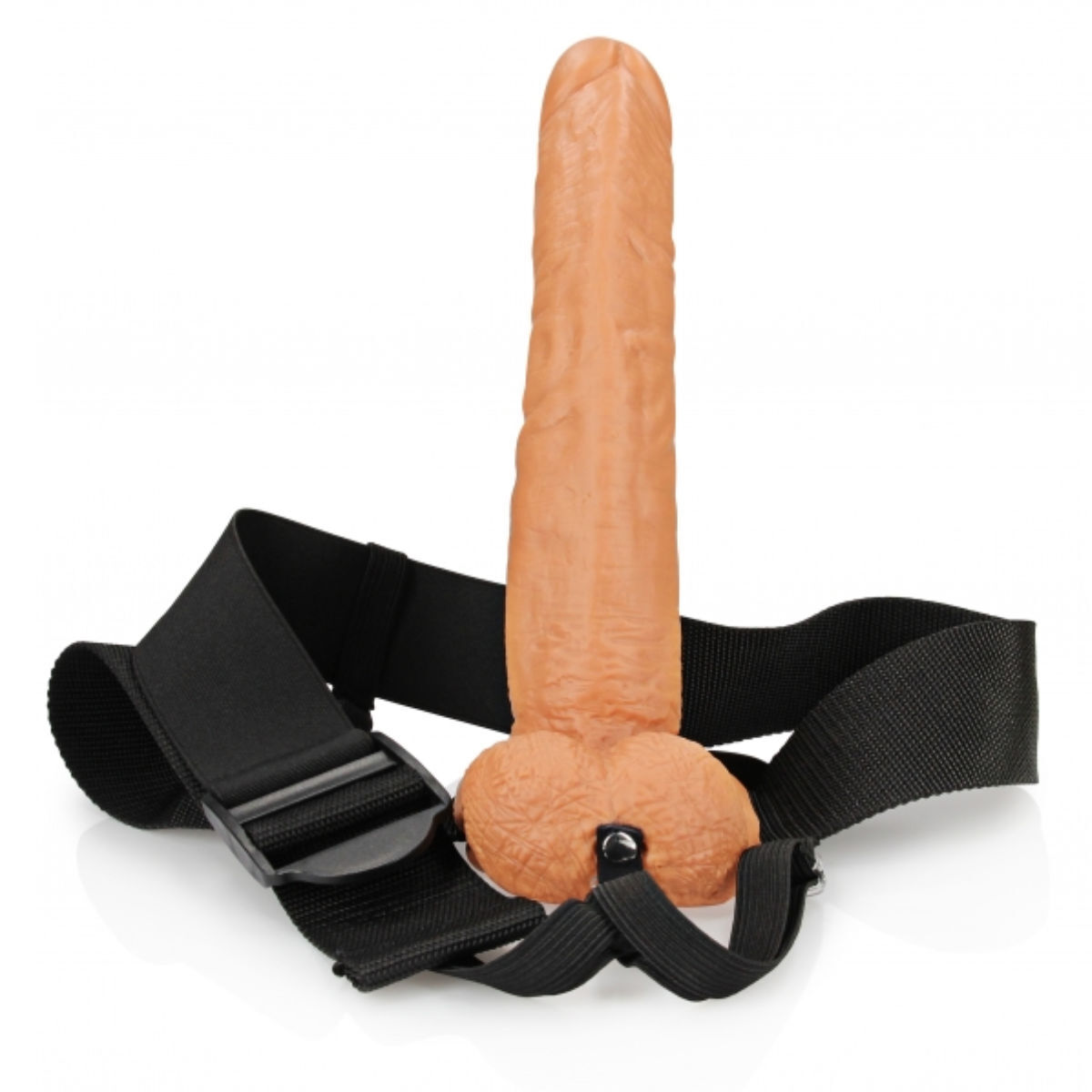 Hollow Strap On with Balls Medium Skin Tone 9", image 3