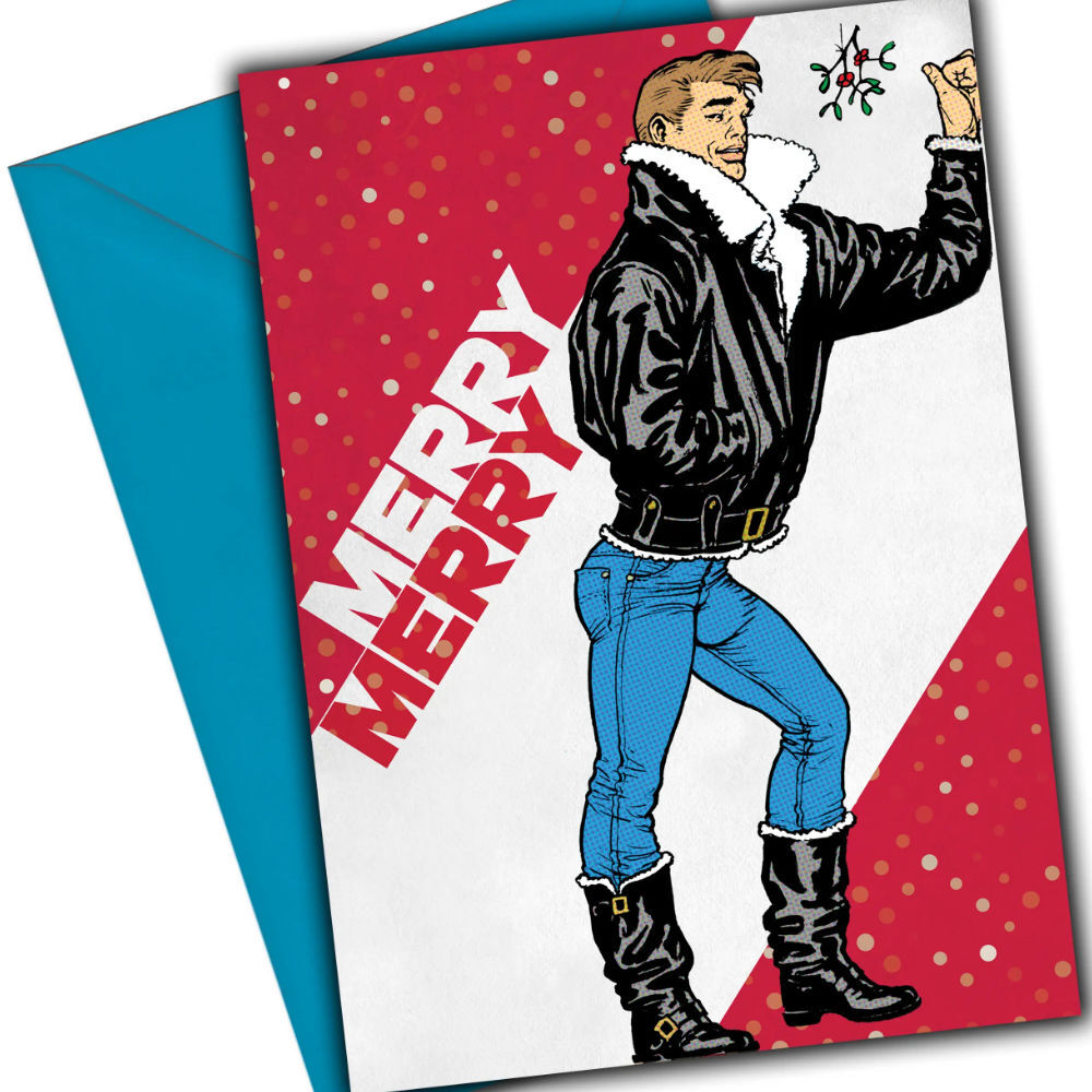 Tom of Finland Weihnachtskarte Merry Merry