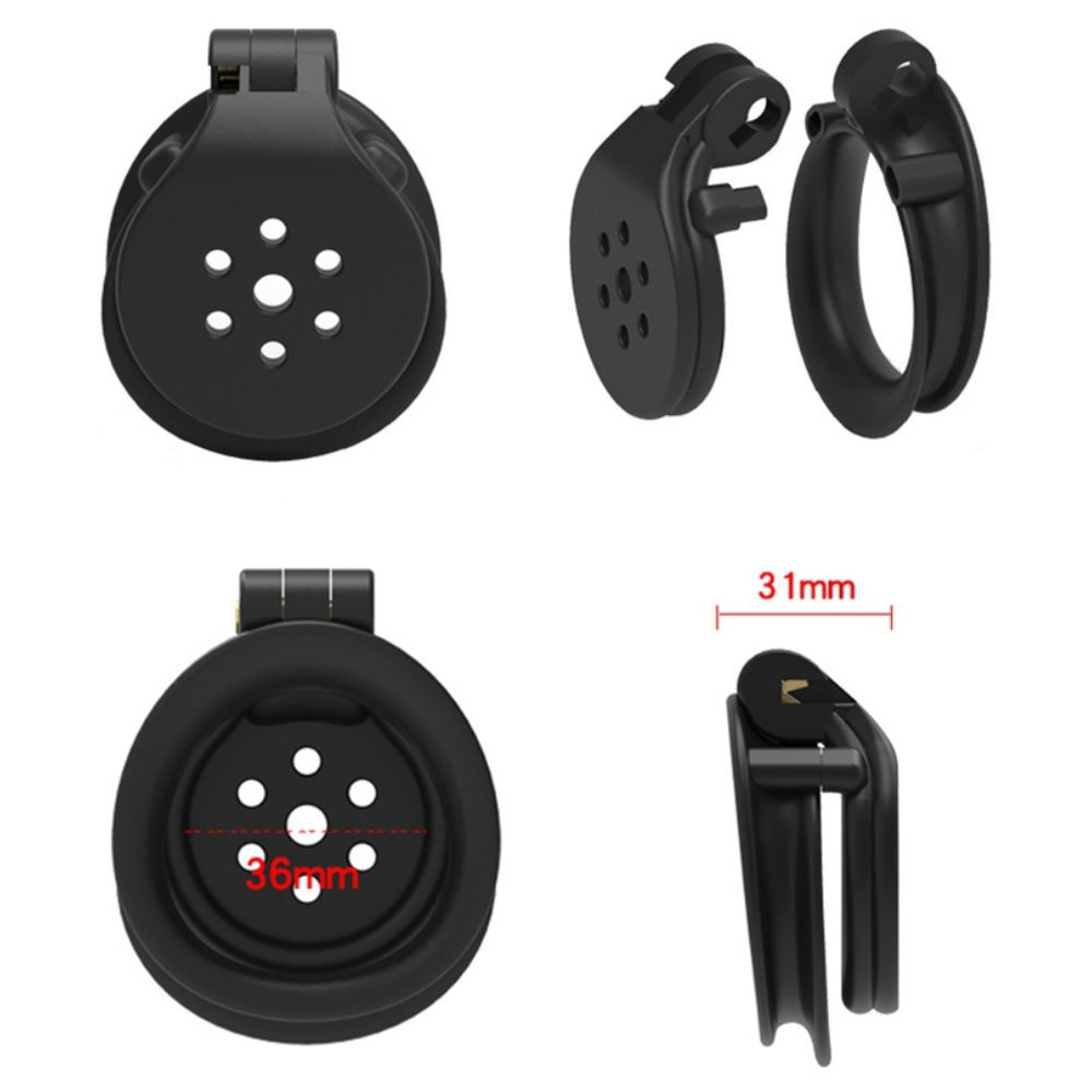 Chastity Cage Flat Zone Black 2,5 cm, image 2