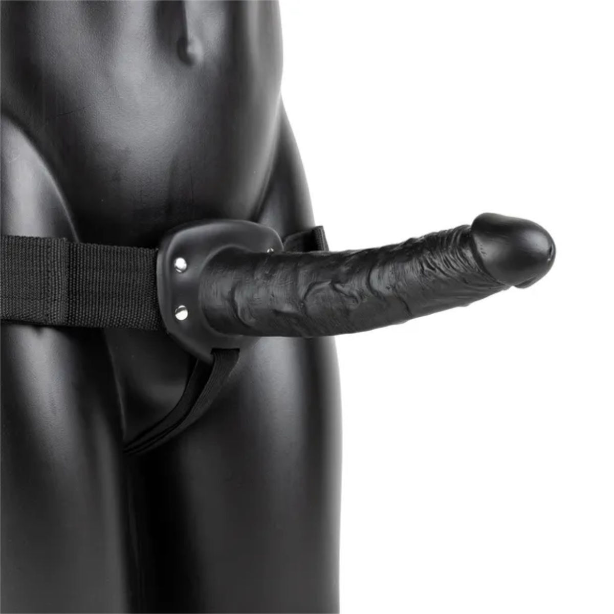 Vibrating Hollow Strap On Black 10", image 3
