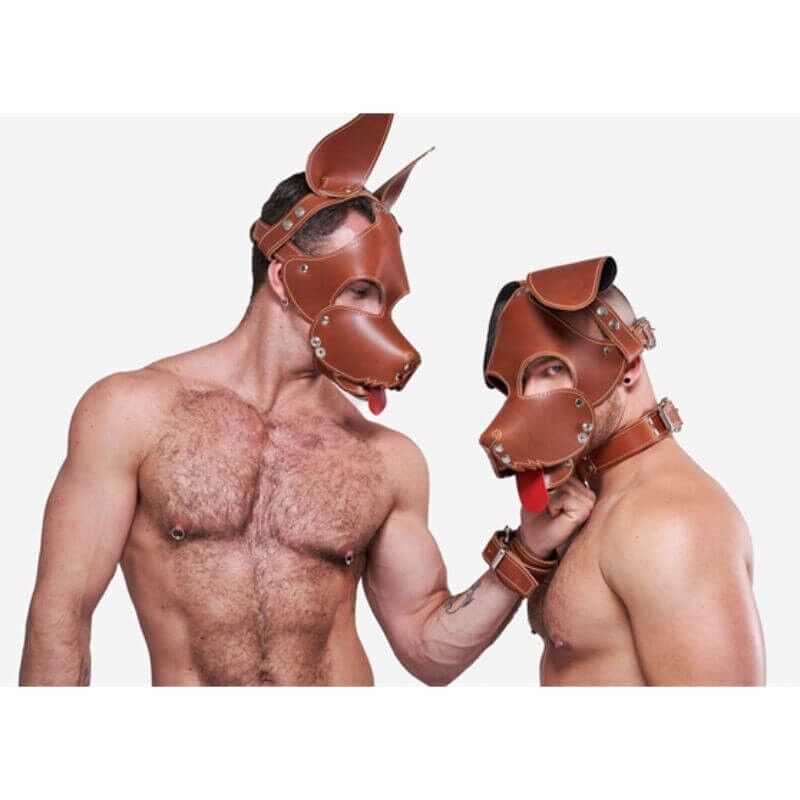 Leather Dog Mask brown - Shaggy, image 8