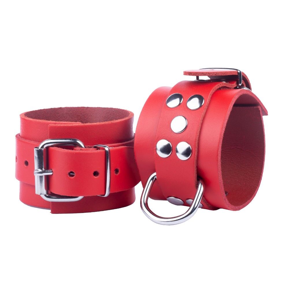 Leder Handschellen Red