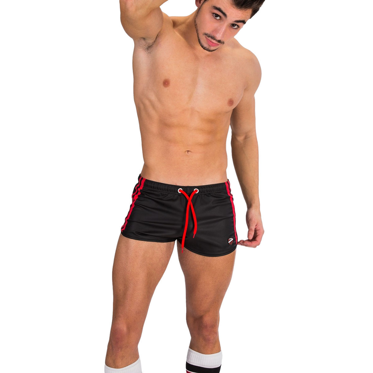 Barcode Shorts Byron - Black Red S, Bild 3