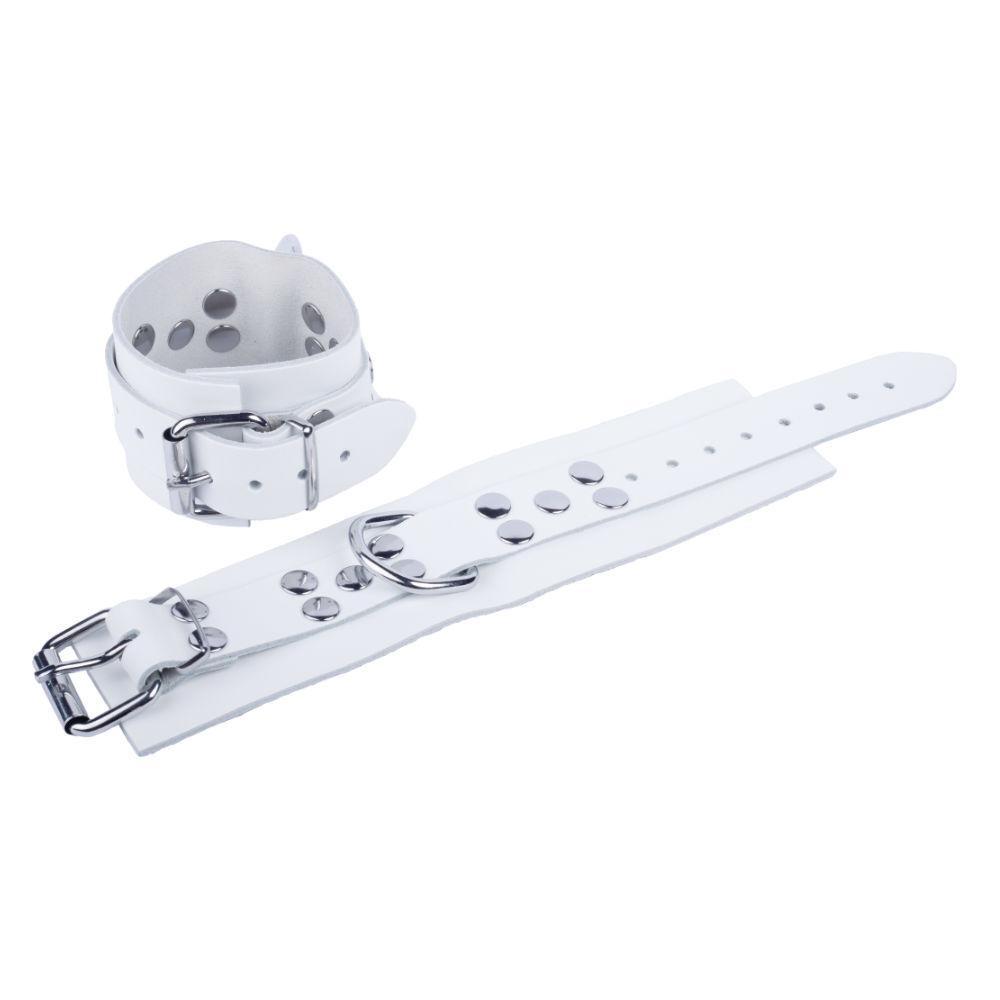 Leder Handschellen White, Bild 2
