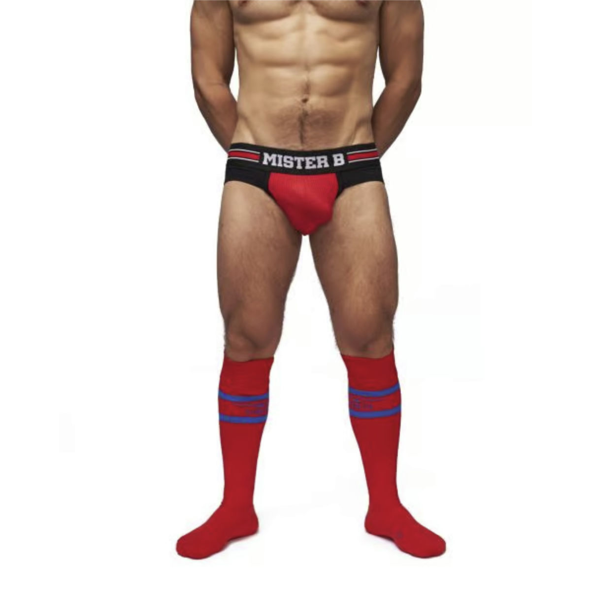 Mister B Football Socks Red/Blue 38 - 41, Bild 2
