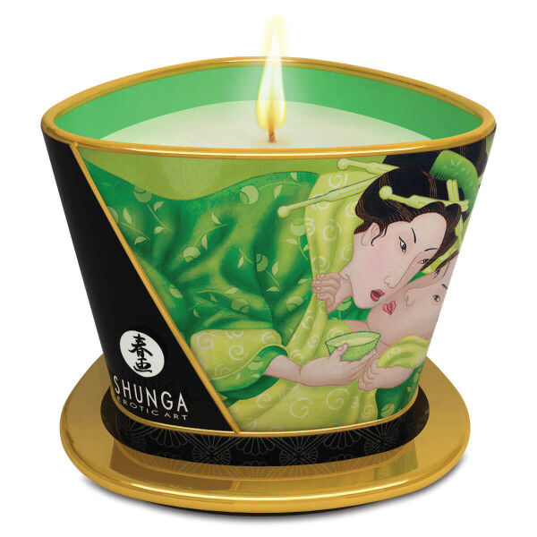 Shunga Scented Massage Candle Green Tea | Tom Rocket's