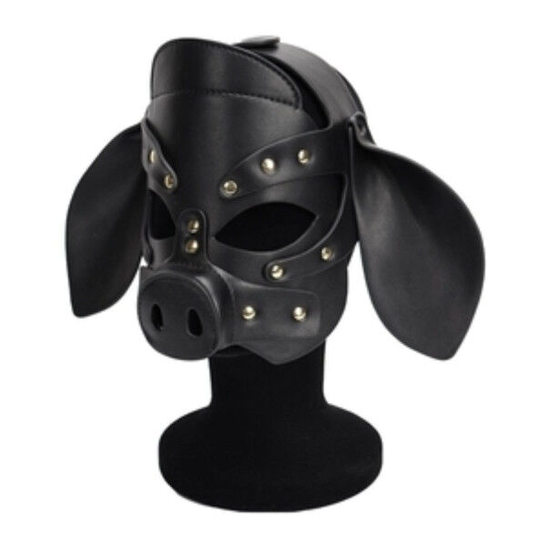 Faux Leather Piggy Mask Black | Tom Rocket's