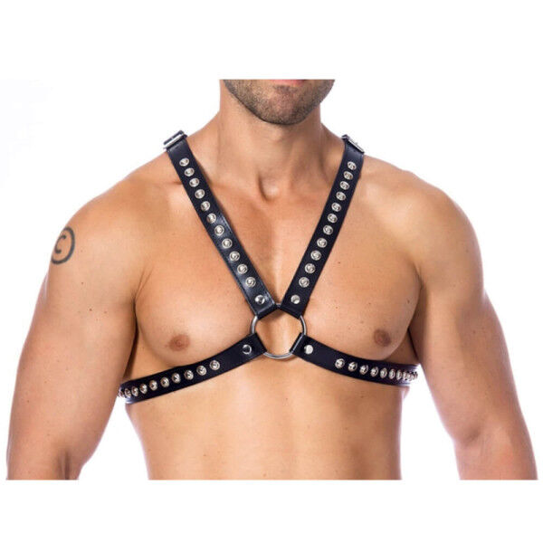 X Leather Stud Harness | Hot Candy English