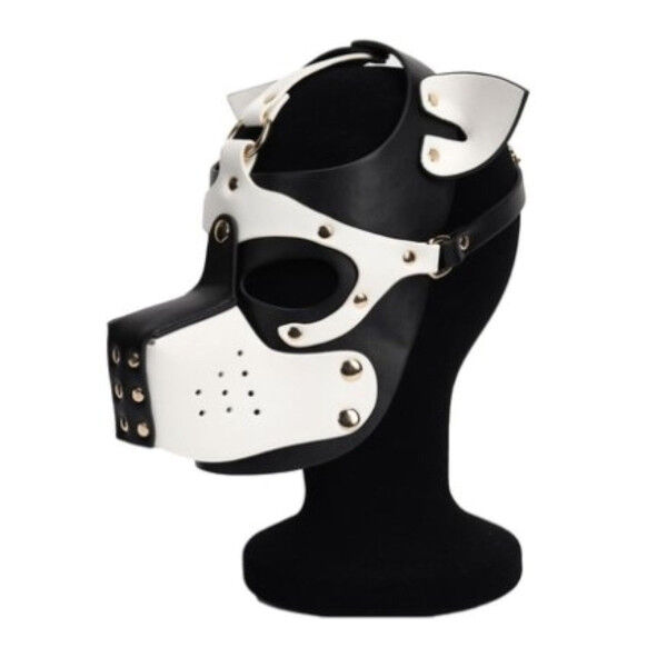 Faux Leather Puppy Mask White | Tom Rocket's