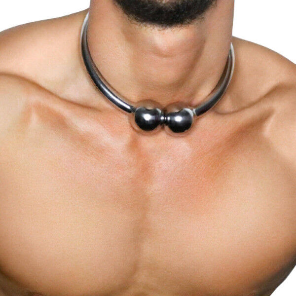 BDSM Magnetic Steel Barbell Collar | Hot Candy English