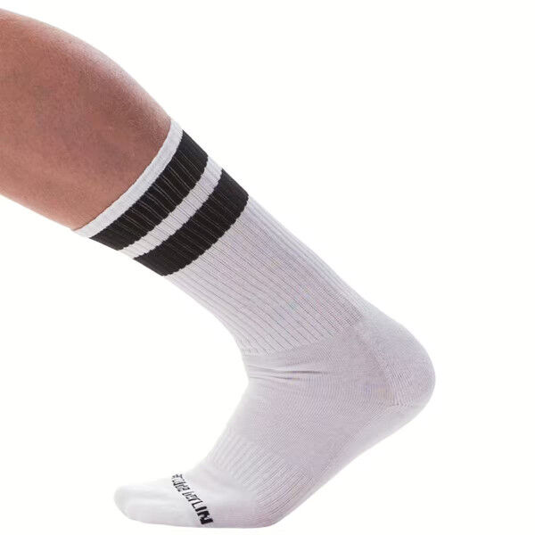 Barcode Berlin Gym Socks White Black | Tom Rockets